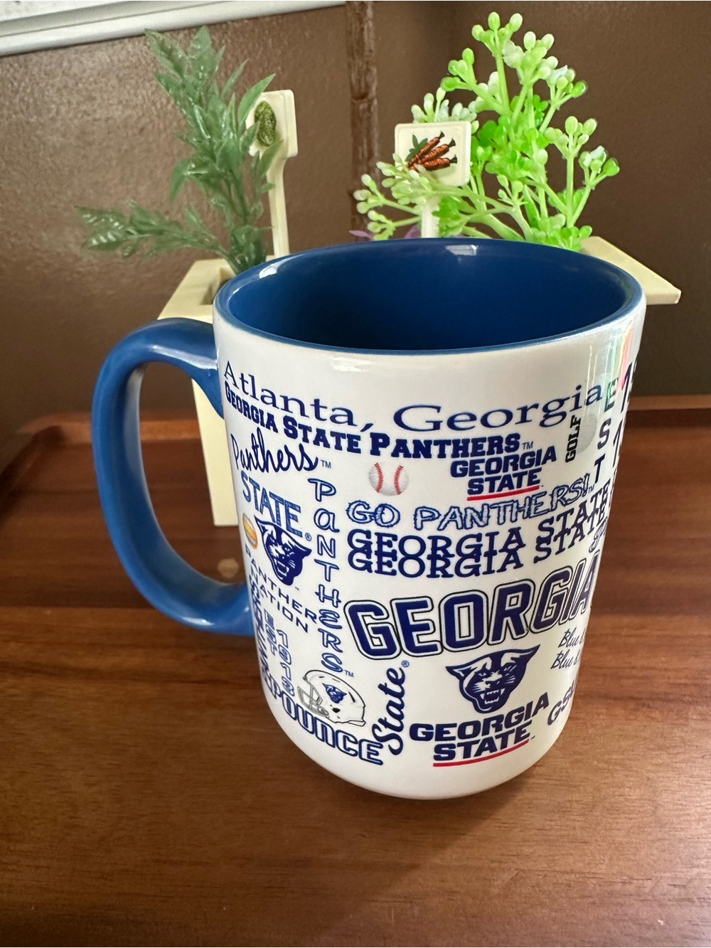 Georgia State Panthers Blue & White Ceramic Coffee Mug 16 Oz